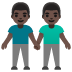 👬🏿 men holding hands: dark skin tone display on Google